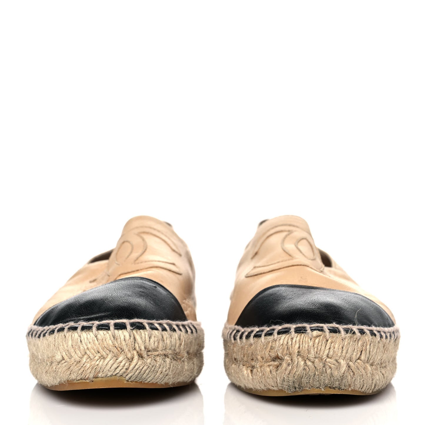 Lambskin CC Espadrilles 40 Beige Black