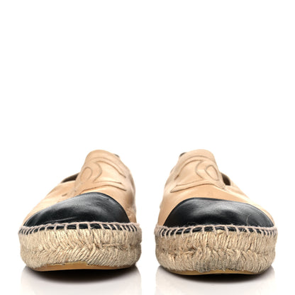 Chanel Lambskin CC Espadrilles 40 Beige Black 2 of 12