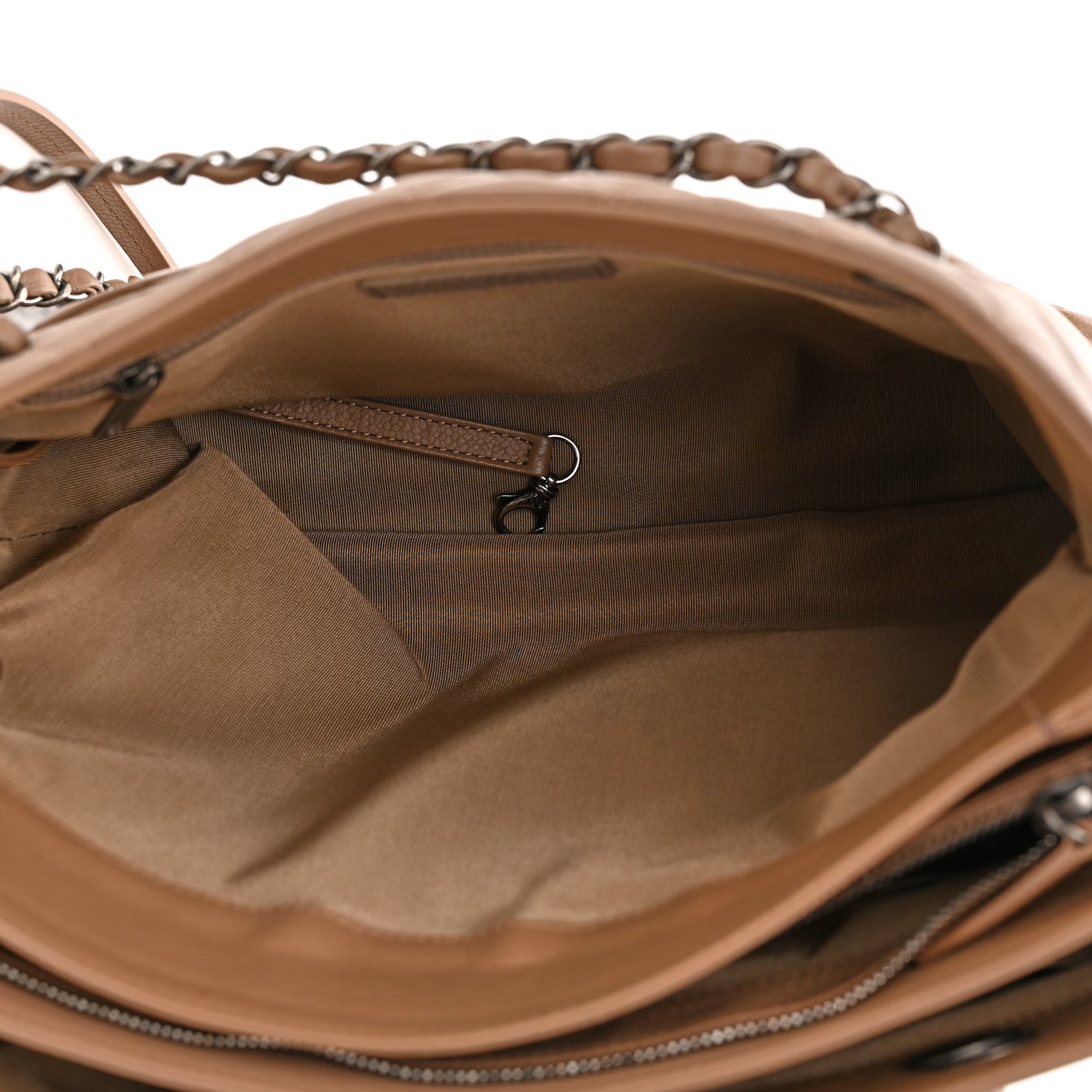 Chanel Grained Calfskin Quilted Large Zipped Shopping Tote Taupe 5 of 13