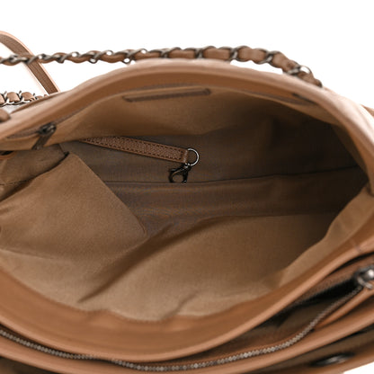 Chanel Grained Calfskin Quilted Large Zipped Shopping Tote Taupe 5 of 13