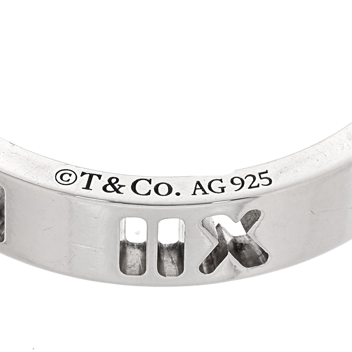 Sterling Silver Narrow Atlas Pierced Ring 50 5.25