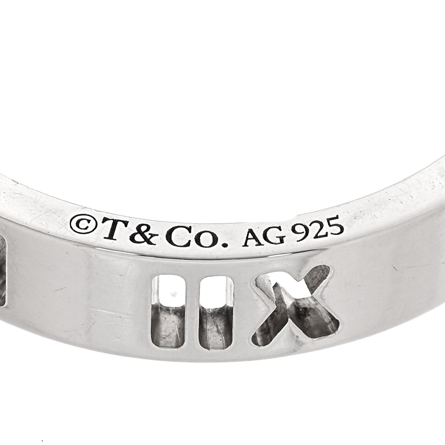 Tiffany Sterling Silver Narrow Atlas Pierced Ring 50 5.25 4 of 4