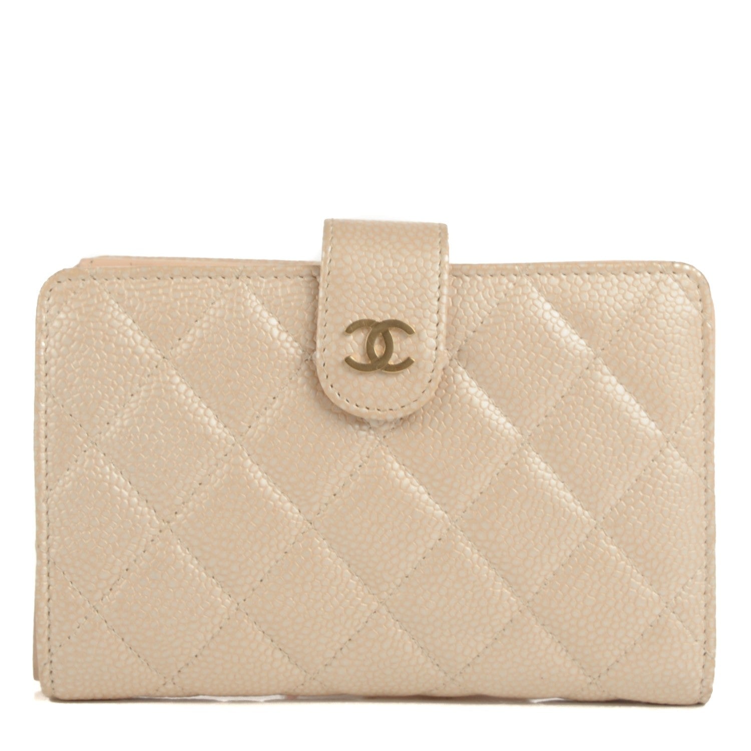 Chanel Caviar Quilted L-Zip Pocket Wallet Beige Clair 1 of 8