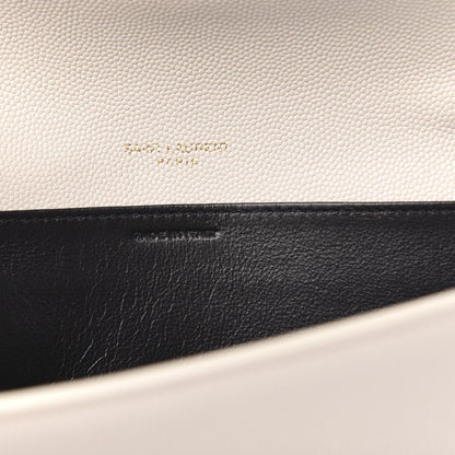 Saint Laurent Grain De Poudre Monogram Uptown Chain Wallet Dark Latte 7 of 12