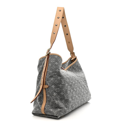 Louis Vuitton Monogram Denim CarryAll MM Washed Grey 3 of 11