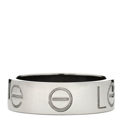 Cartier 18K White Gold 5.5mm Engraved LOVE Ring 50 5.25 3 of 4