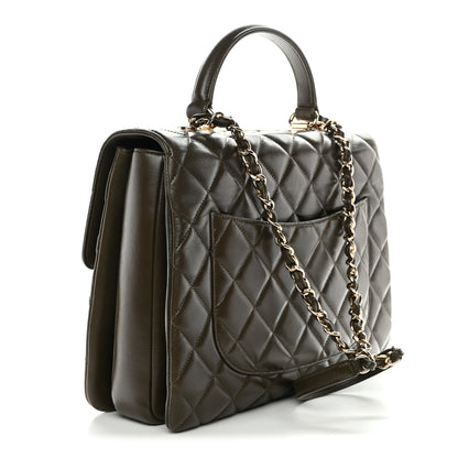 Chanel Lambskin Quilted Large Trendy CC Dual Handle Flap Bag Khaki 3 of 10