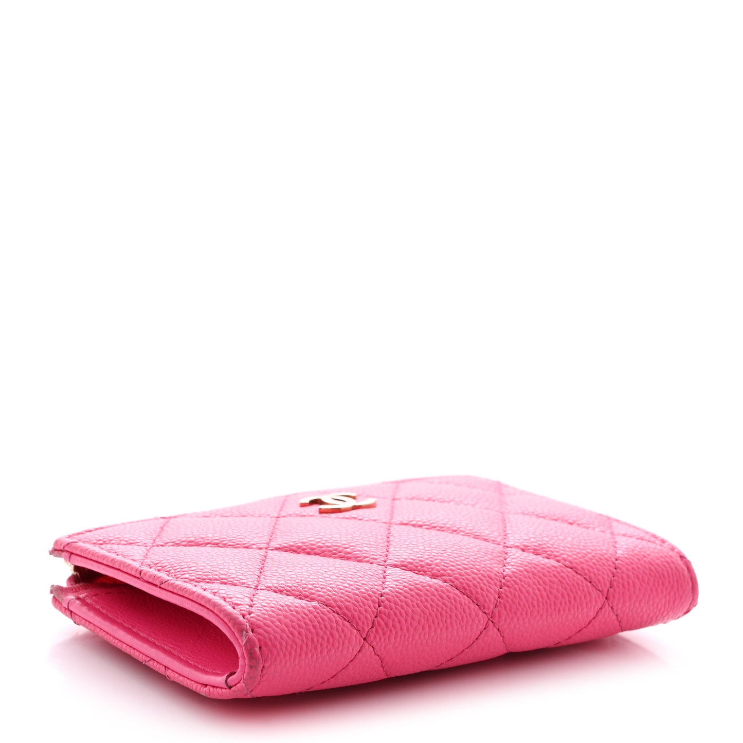 Caviar Quilted Zipped Key Holder Case Pink