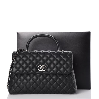 Chanel Caviar Quilted Medium Coco Handle Flap Black 11 of 11