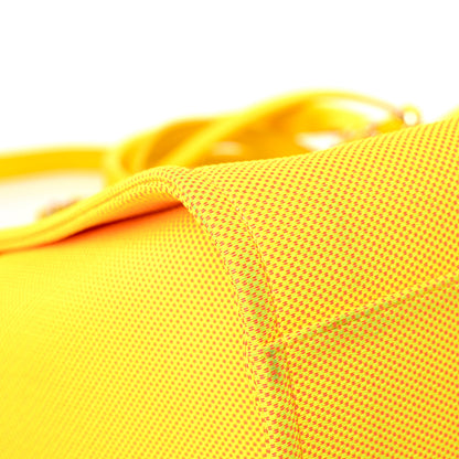 Chanel Mixed Fibers Calfskin Deauville Medium Tote Yellow Orange 9 of 17