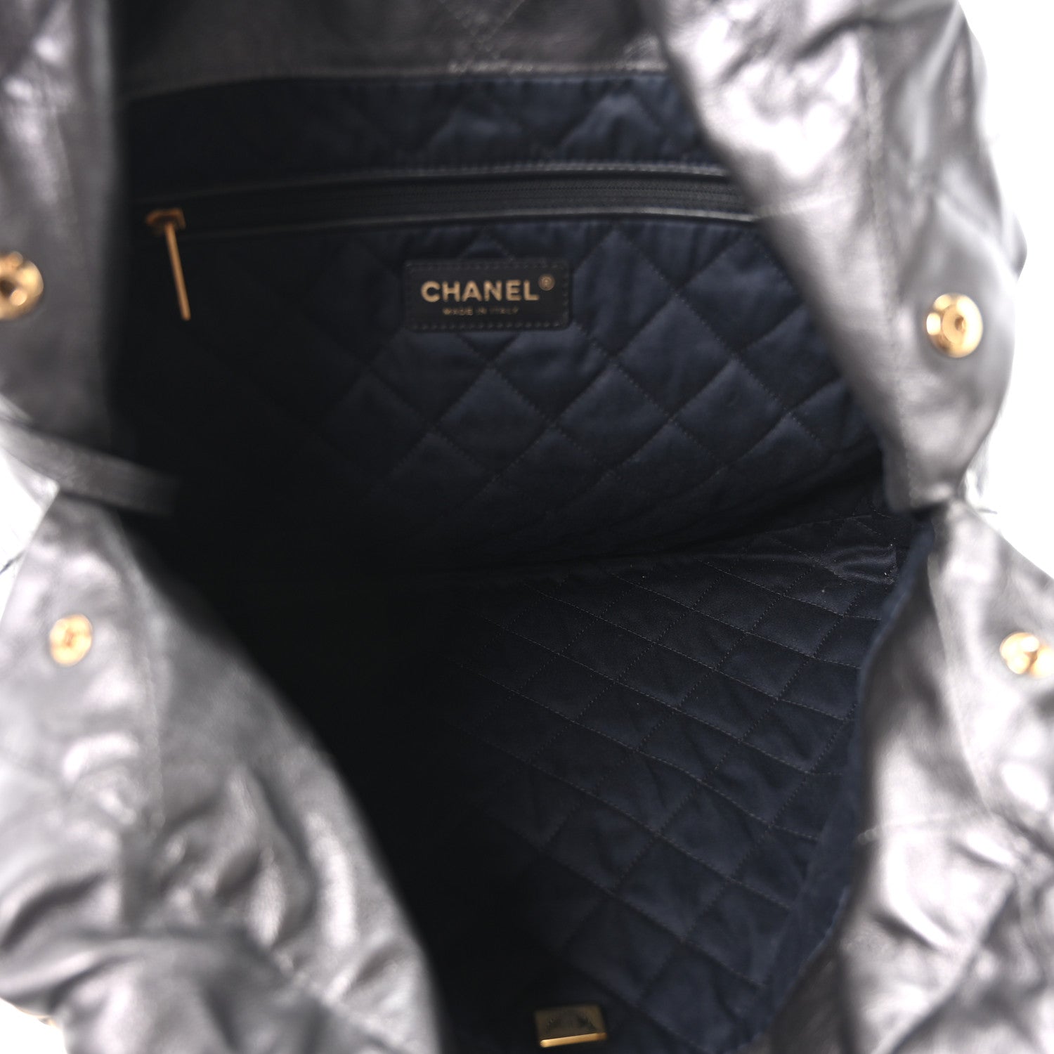 Chanel Shiny Calfskin Quilted Chanel 22 Dark Grey 6 of 11