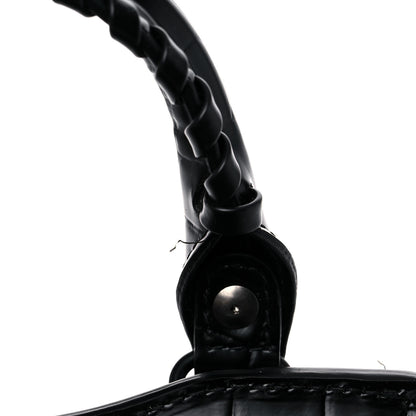 Balenciaga Semi Shiny Calfskin Crocodile Embossed Neo Classic Black Hardware Mini City Black 11 of 12