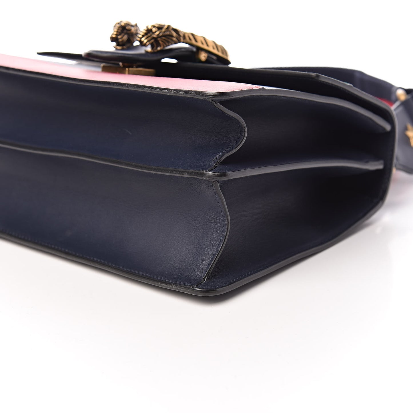 Moon Calfskin Bamboo Web Medium Dionysus Top Handle Bag Blue Emerald Hibiscus Red
