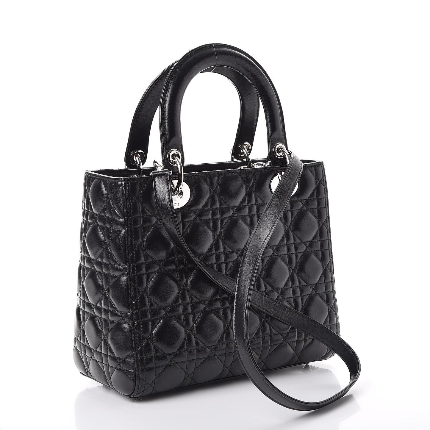Lambskin Cannage Medium Lady Dior Black