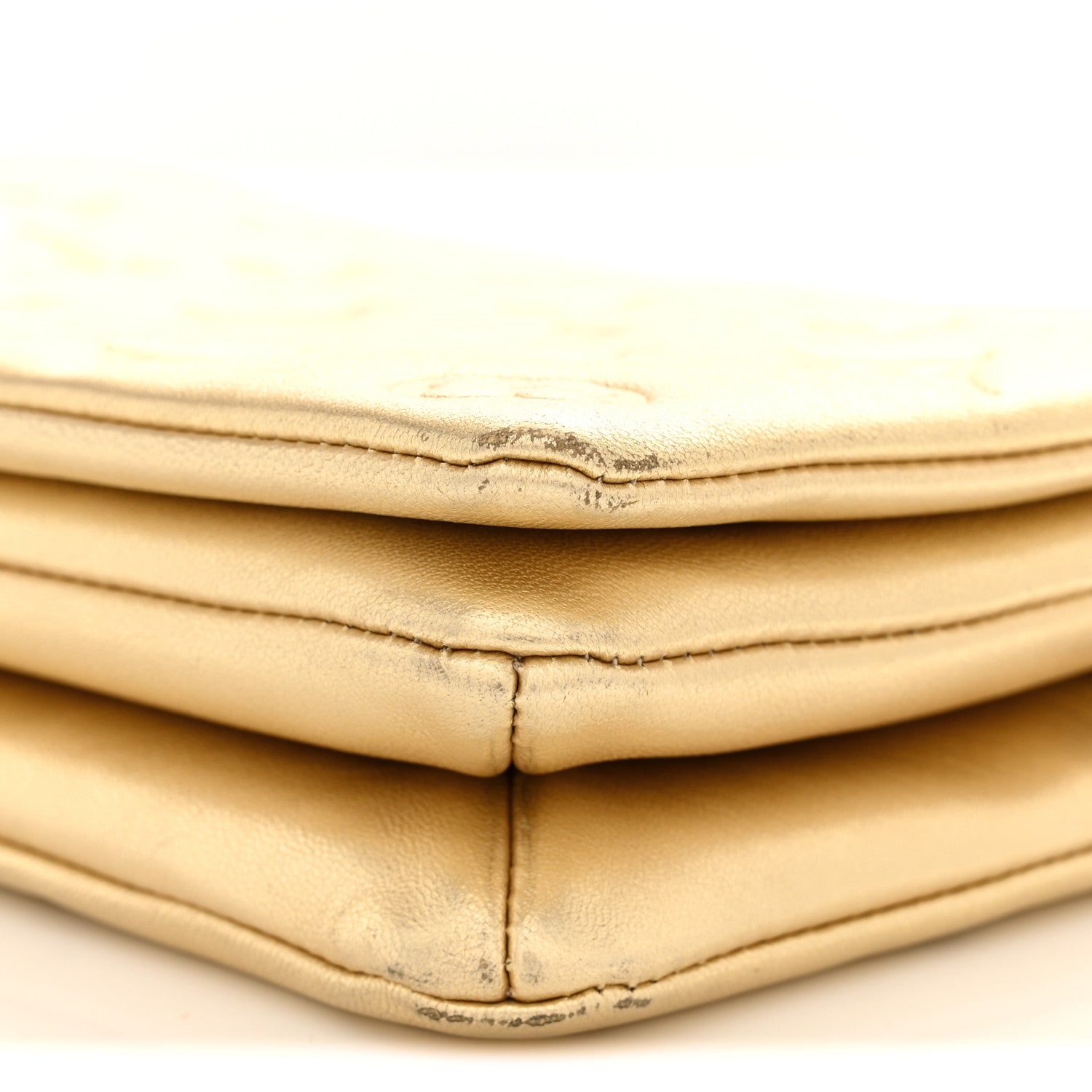 Louis Vuitton Metallic Lambskin Embossed Monogram Pochette Coussin Gold 9 of 11