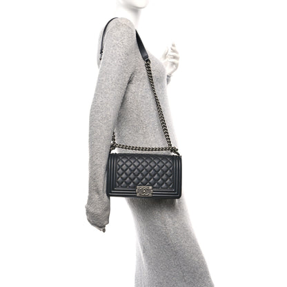 Chanel Lambskin Quilted Medium Boy Flap Black 2 of 10