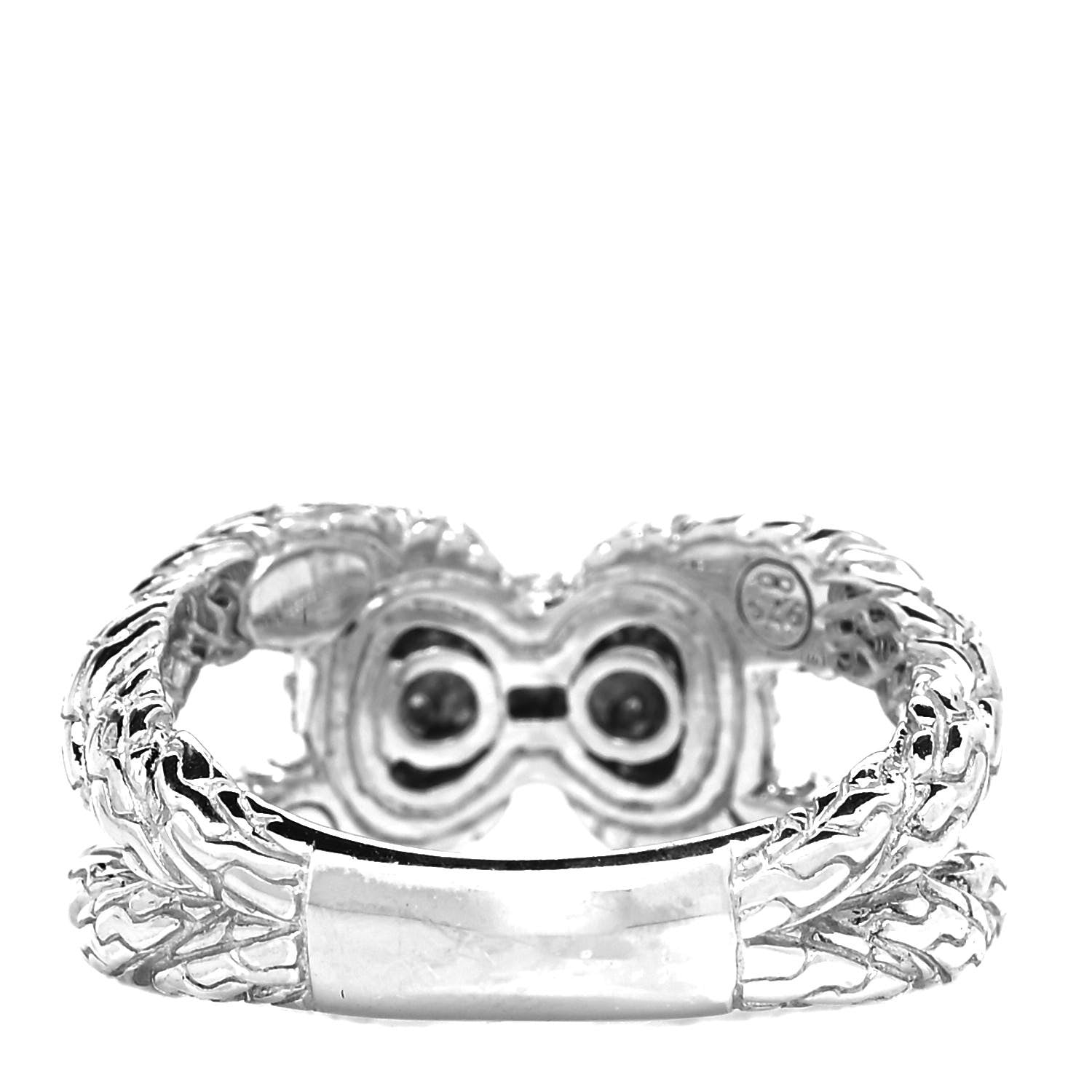 John Hardy Sterling Silver Diamond Classic Chain Ring 54 7 5 of 8