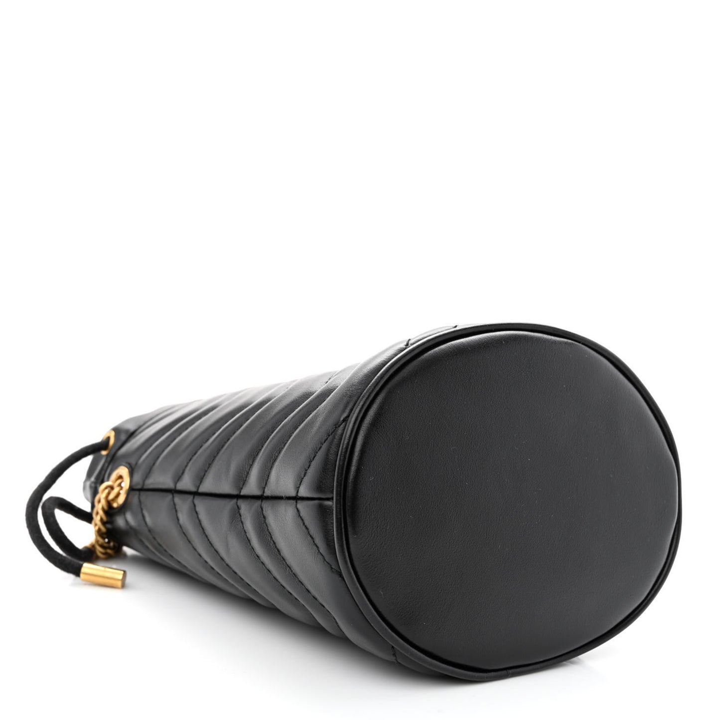 Calfskin Matelasse Mini GG Marmont 2.0 Bucket Bag Black