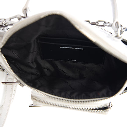 Alexander Wang Crocodile Embossed Patent Mini Top Handle Attica Belt Bag White 4 of 8