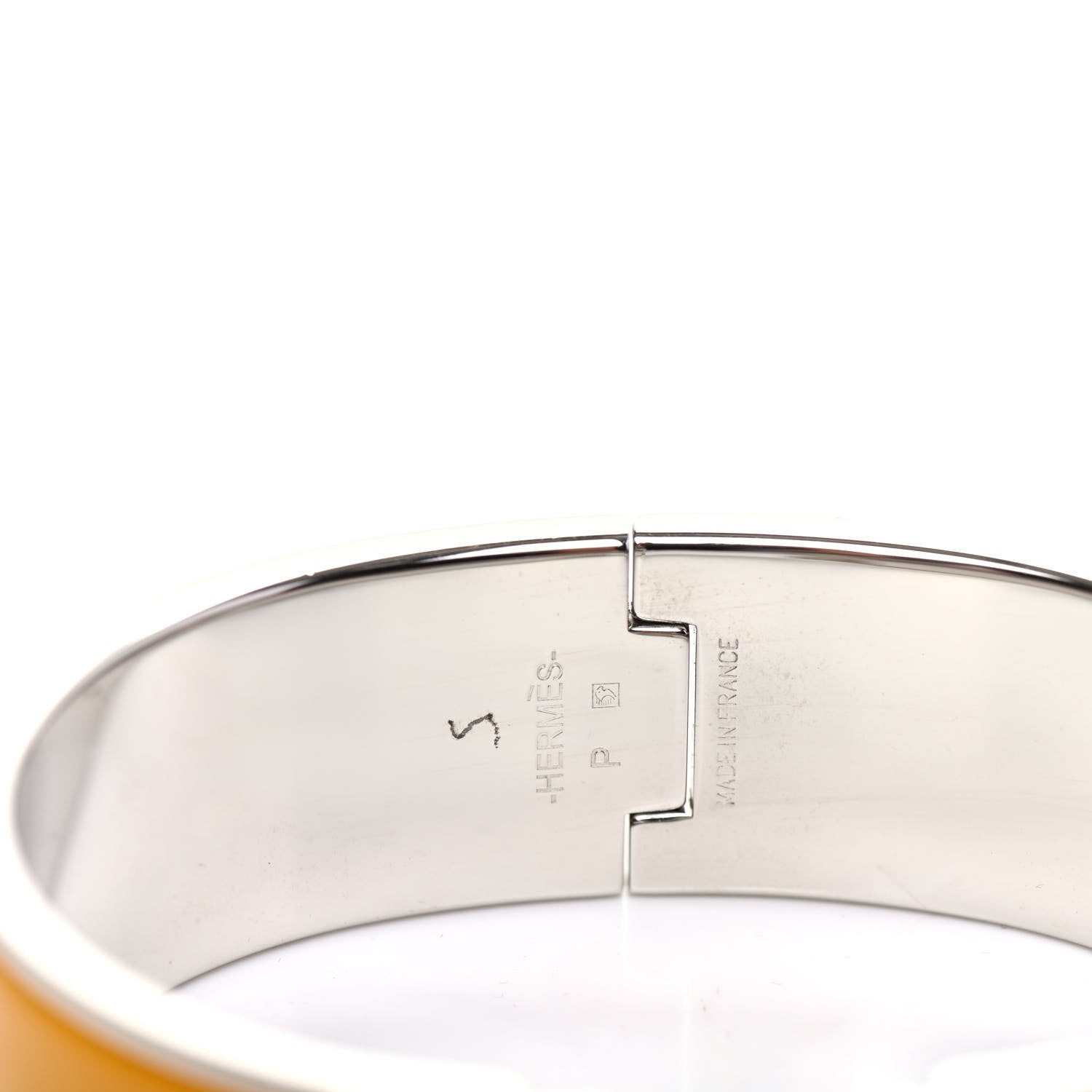 Hermes Enamel Wide Clic Clac H Bracelet PM Jaune Soleil 4 of 4