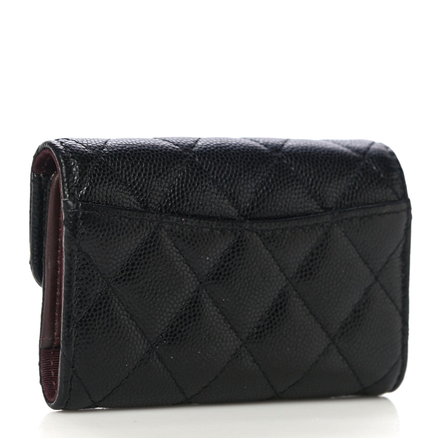 Caviar Quilted Classic 4 Key Holder Wallet Black