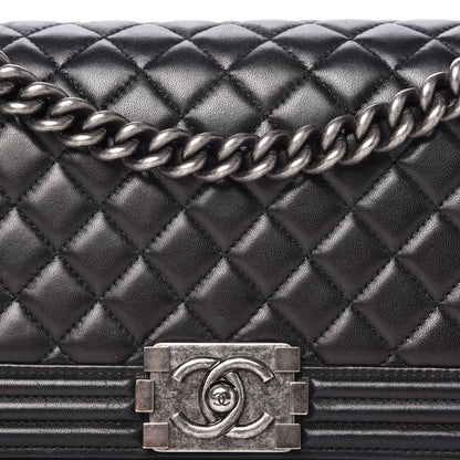 Chanel Lambskin Quilted Medium Boy Flap Black 10 of 11