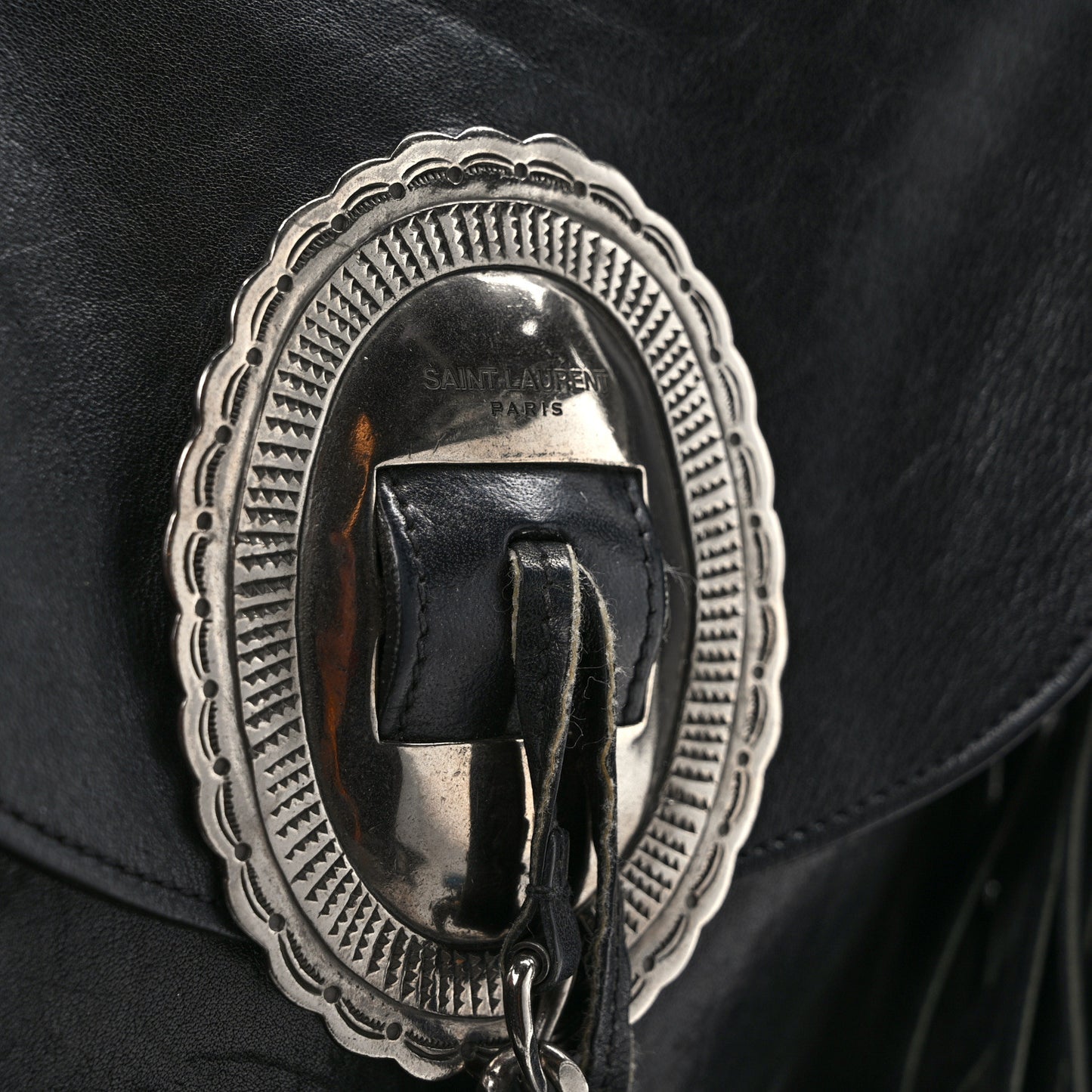 Lambskin Anita Tassed Crossbody Bag Black