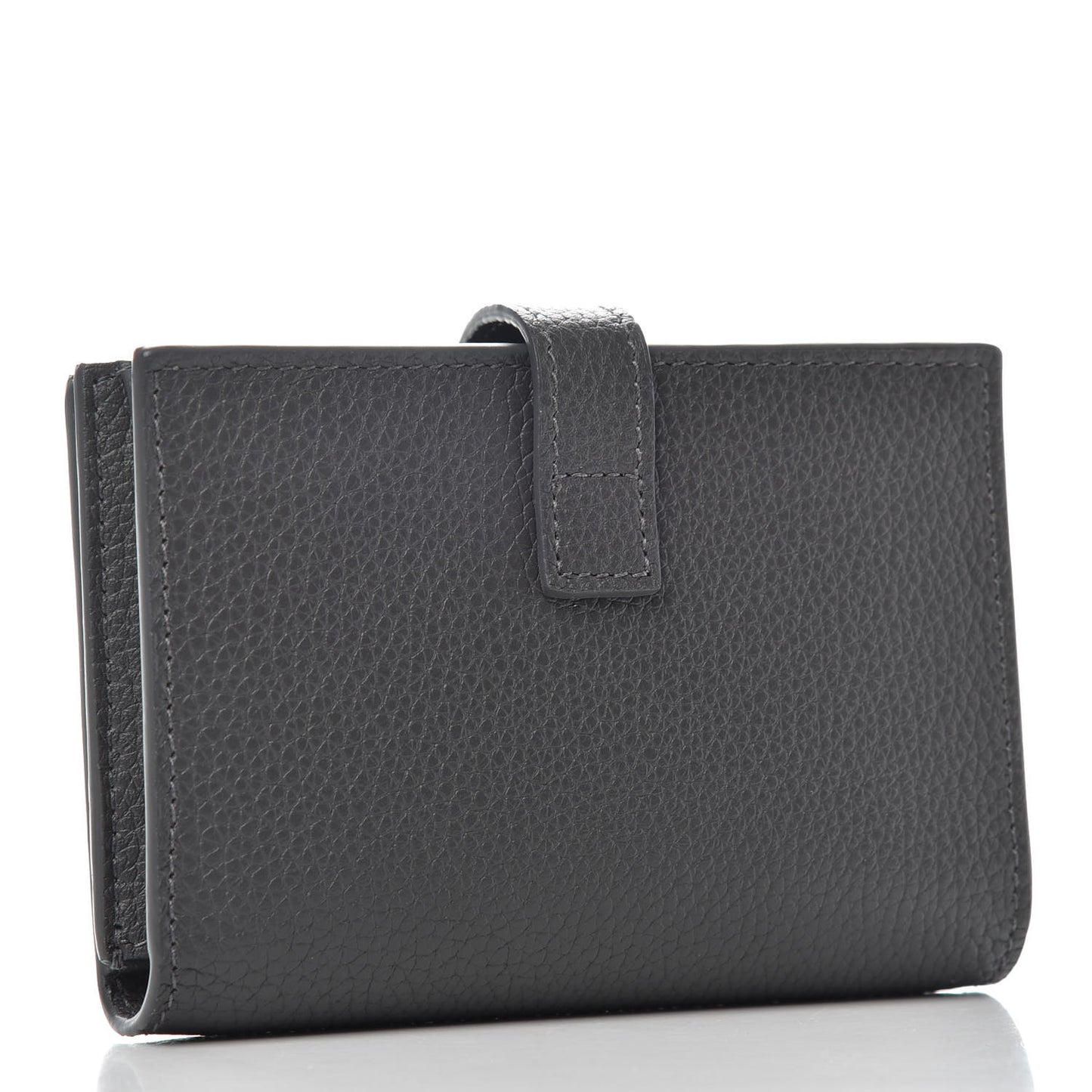 Grained Calfskin Sac De Jour Souple Card Case Grey