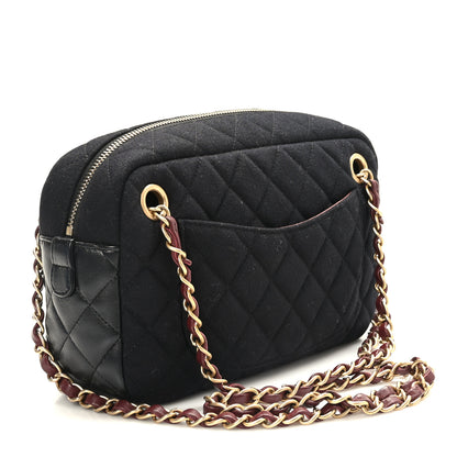 Chanel Felt Quilted Paris-Hamburg Charms Camera Case Black 3 of 9