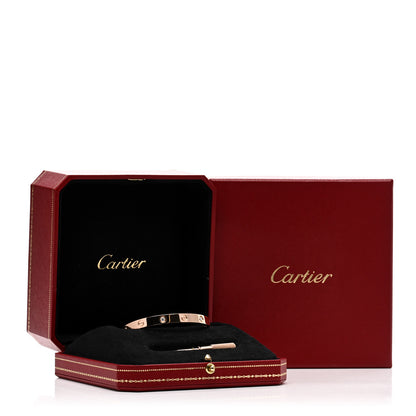 Cartier 18K Pink Gold 4 Diamond LOVE Bracelet 17 5 of 5