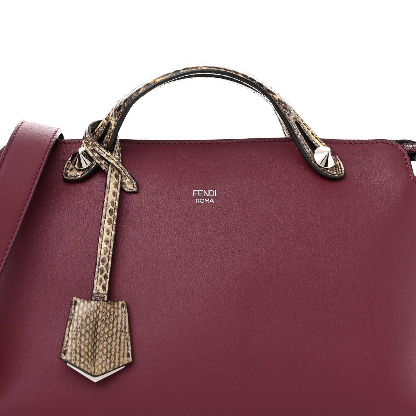 Vitello Dolce Elaphe Medium By The Way Boston Bag Black Cherry Multicolor