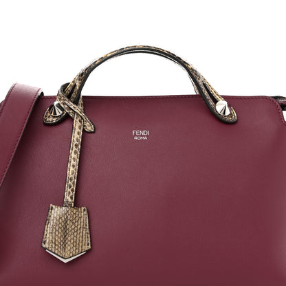 Fendi Vitello Dolce Elaphe Medium By The Way Boston Bag Black Cherry Multicolor 8 of 12