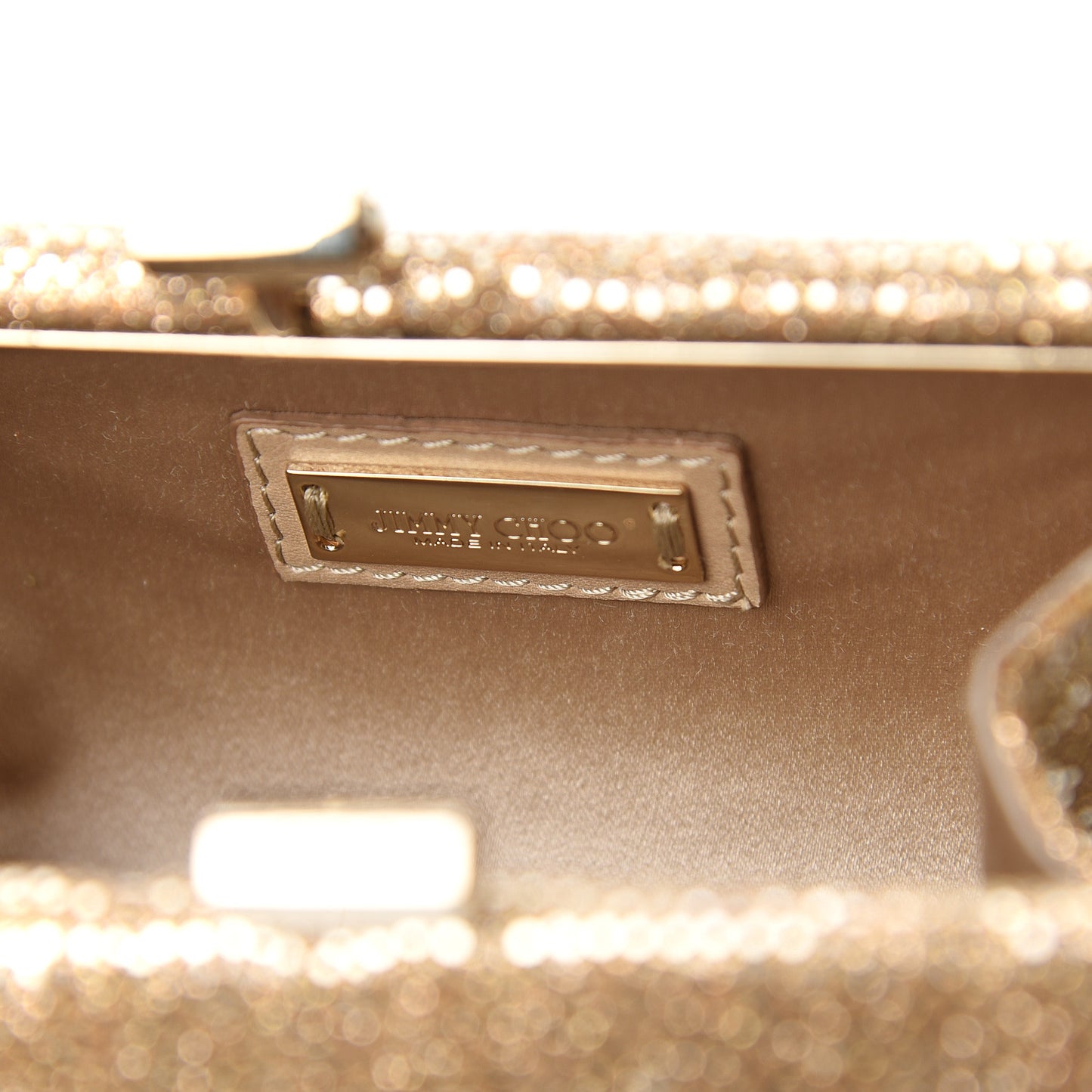 Glitter Fabric Mini Tube Clutch Gold