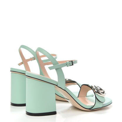Gucci Lifford Calfskin GG Marmont Ankle Wrap 75mm Sandals 35 Water Green 4 of 8