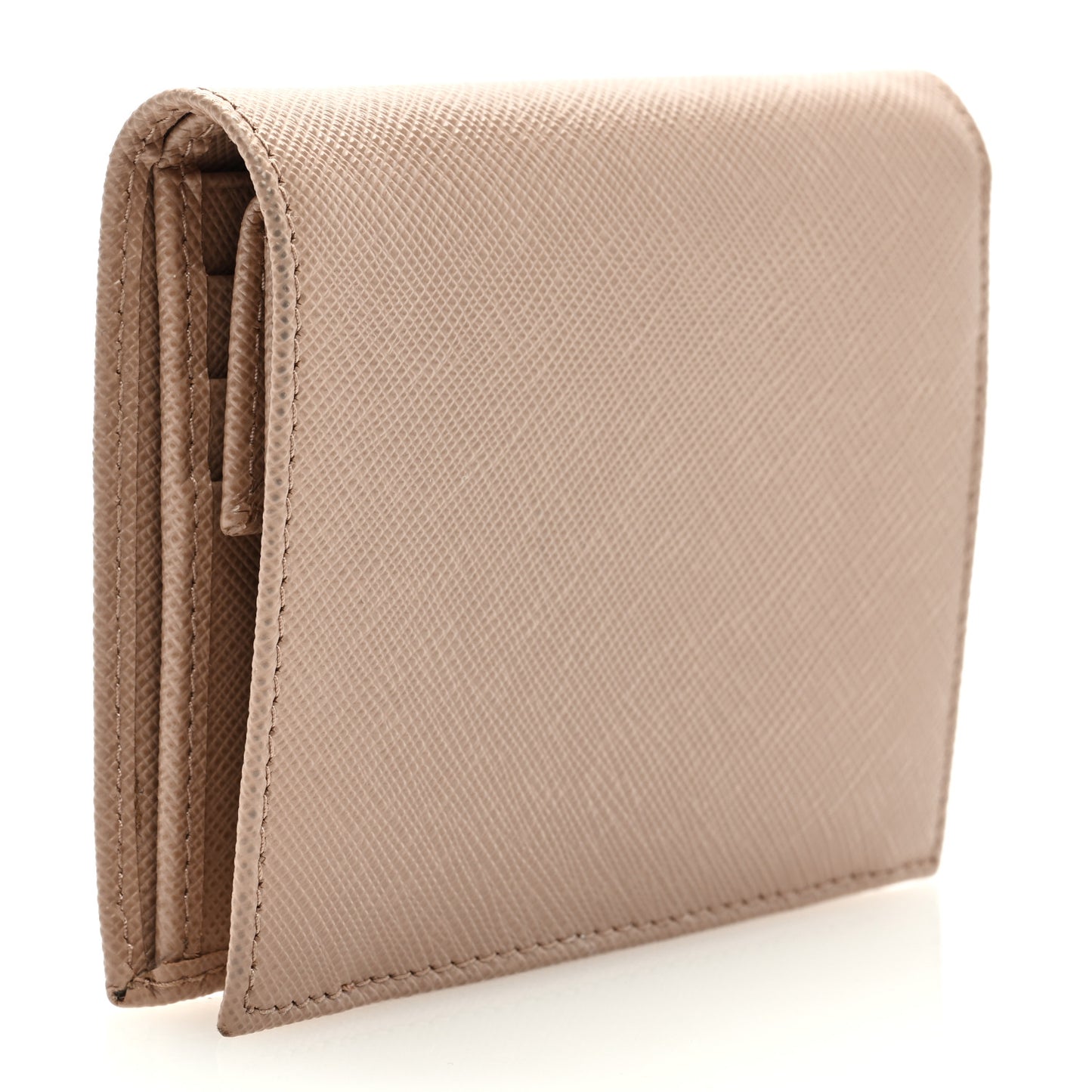 Saffiano Small Triangle Bi-Fold Wallet Cipria
