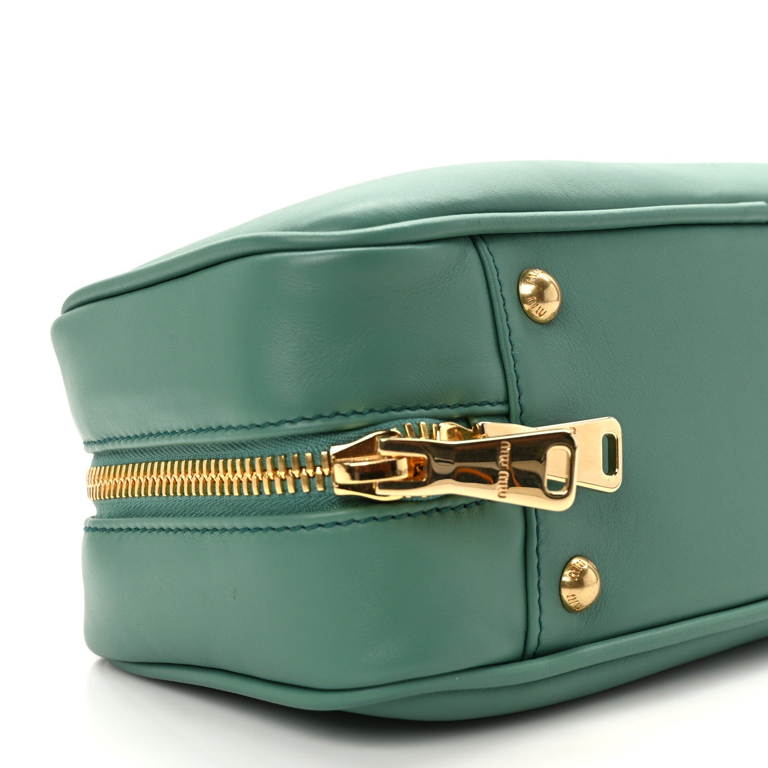 Miu Miu Calfskin Arcadie Top Handle Bag Salvia 8 of 9