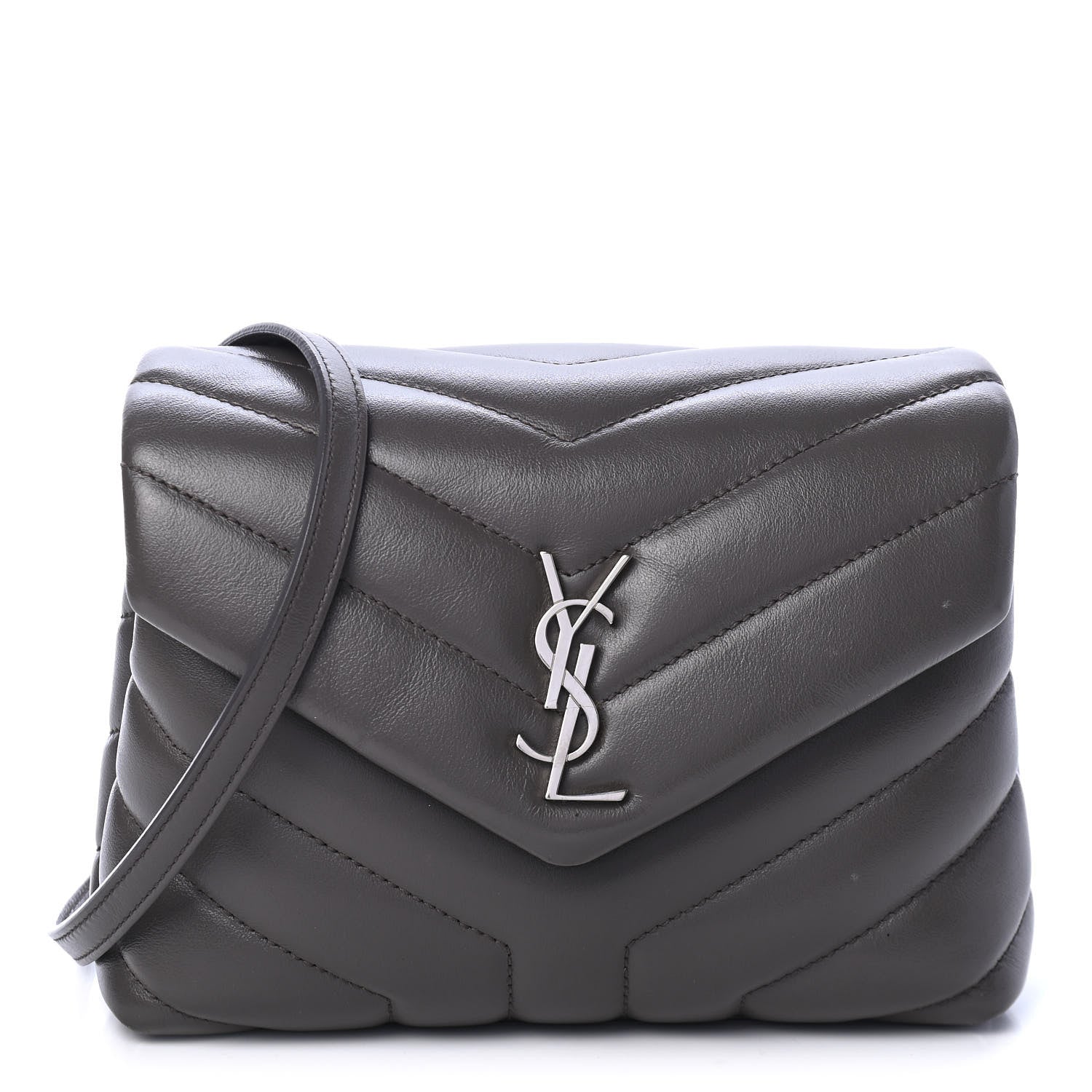Saint Laurent Calfskin Y Quilted Monogram Toy Loulou Crossbody Bag Earth 1 of 4