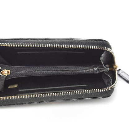 Chanel Patent Quilted Small Zip Around Wallet Black 5 of 9