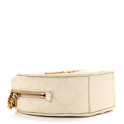 Marc Jacobs Grained Calfskin Quilted The Status Round Crossbody Oatmilk 4 of 12