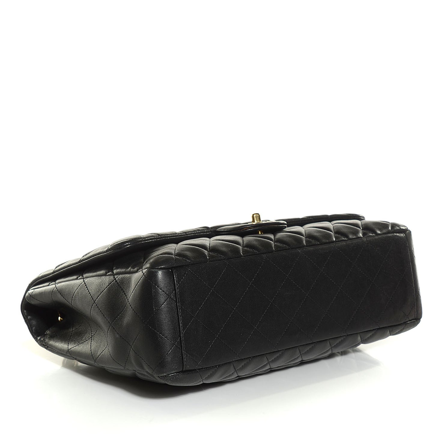 Lambskin Quilted Maxi Single Flap Black