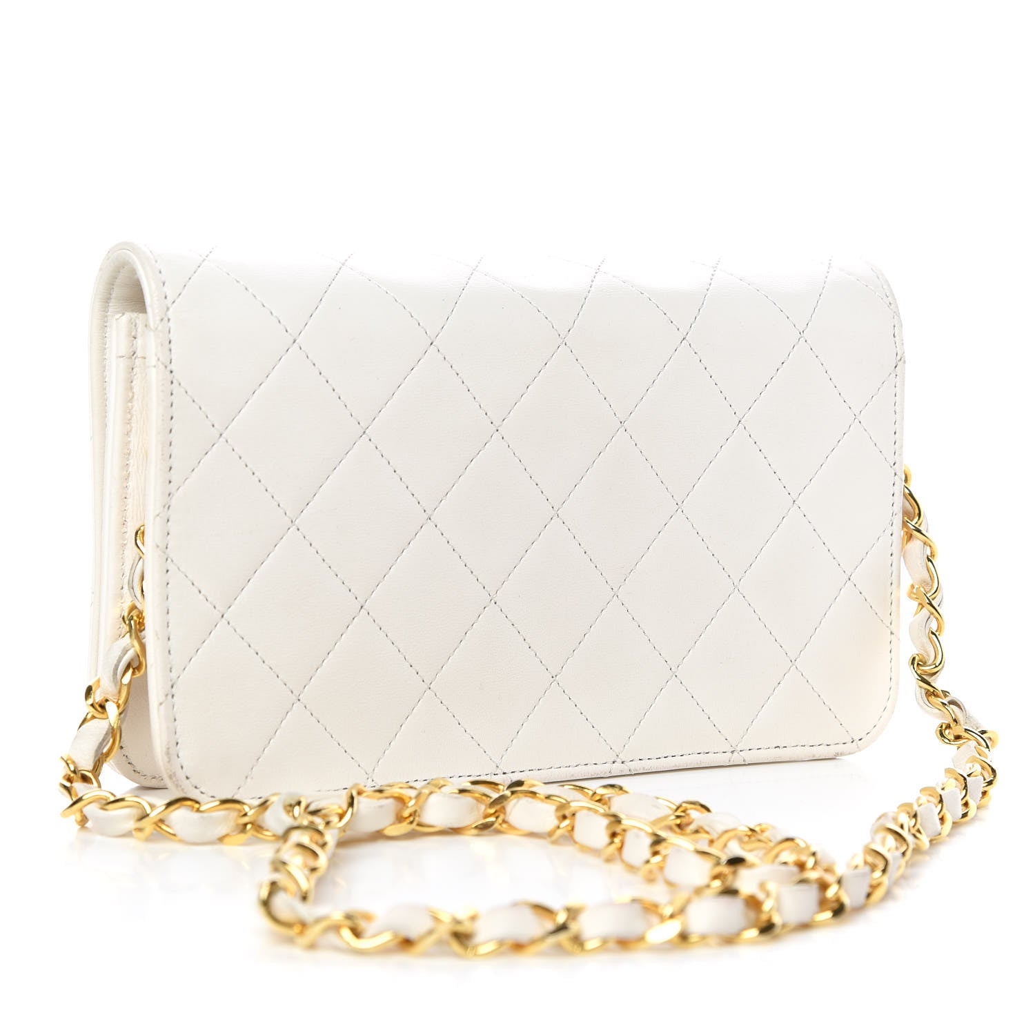 Chanel Calfskin Diamond Stitched CC Small Flap White 3 of 11