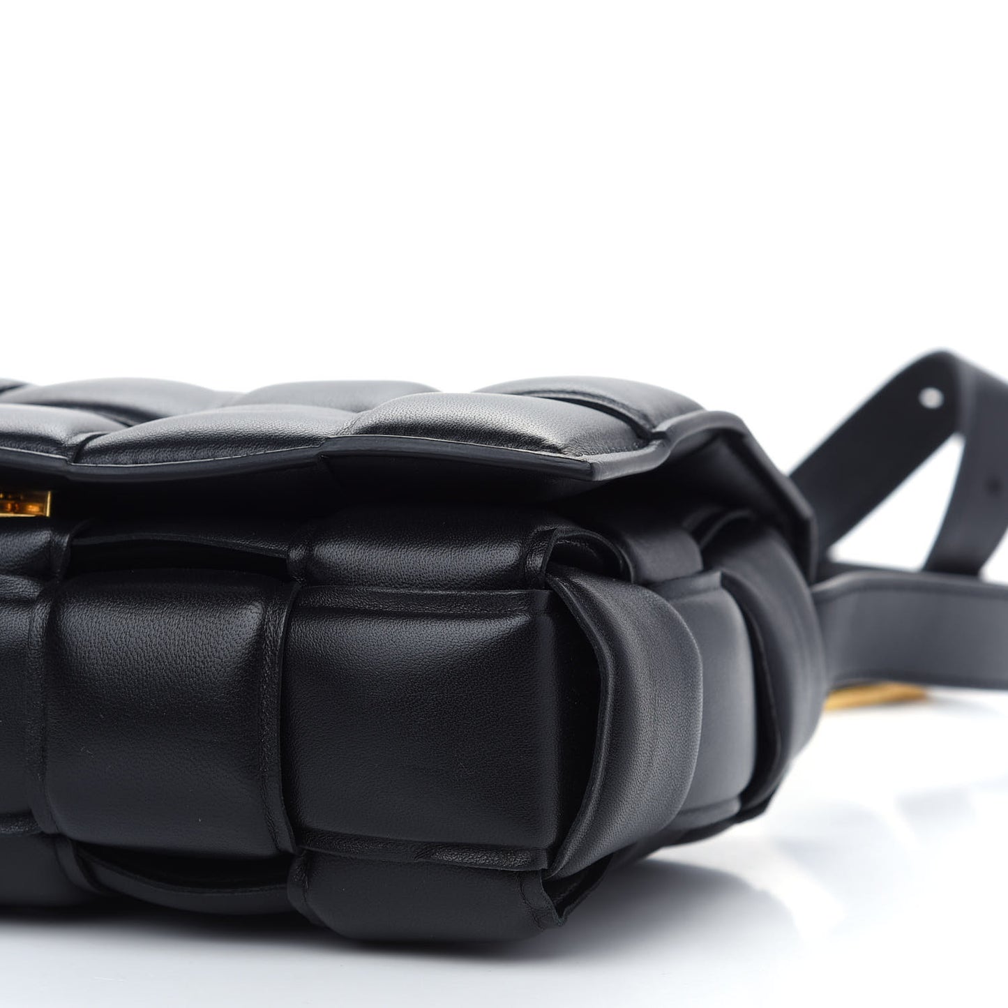 Nappa Maxi Intreccio Padded Cassette Crossbody Bag Black
