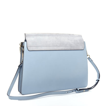 Chloe Suede Calfskin Medium Faye Shoulder Bag Cloudy Blue 3 of 10
