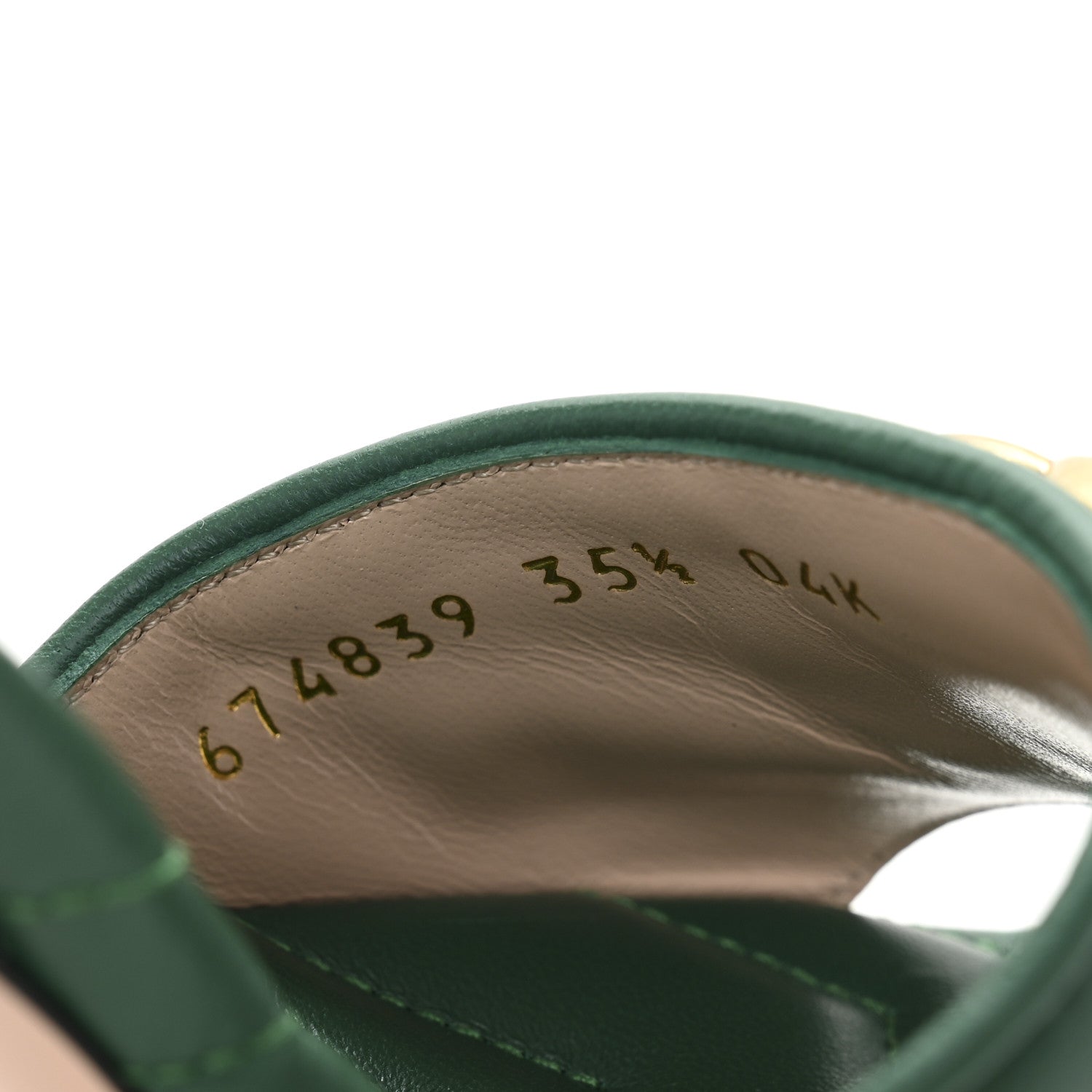 Gucci Nappa Matelasse GG Marmont 75mm Slide Sandals 35.5 Emerald 9 of 9