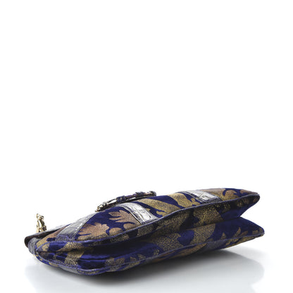 Gucci Velvet Calfskin Crocodile Embossed Limited Edition Tom Ford Jeweled Dragon Bag Purple Gold 4 of 10