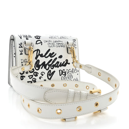 Dolce & Gabbana Calfskin DG Graffiti Print 3.5 Crossbody White 3 of 11