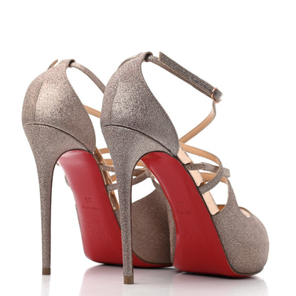 Christian Louboutin Mini Glitter Specchio Holly Alta 120 Pumps 35 Courtisane 3 of 4