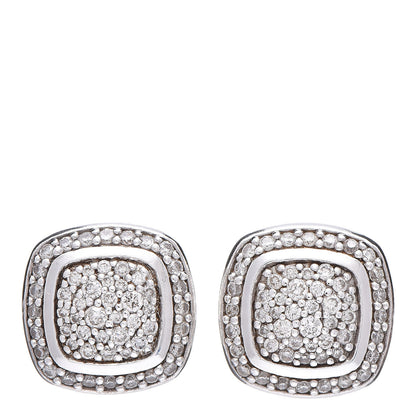 David Yurman Sterling Silver Diamond 7mm Pave Albion Earrings 1 of 5
