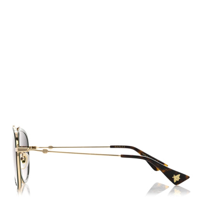 Gucci Metal Web Aviator Sunglasses GG0062S Green Red 2 of 7