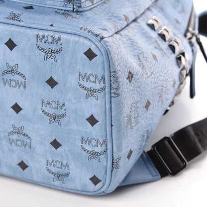 MCM Visetos Medium Side Stud Stark Backpack Light Blue 11 of 11